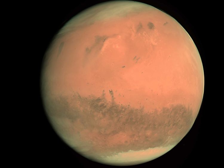 Der Planet Mars in einer Aufnahme der Europäischen Weltraumagentur ESA/ESOC von Februar 2007.