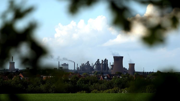 Stahlpleite in unsicheren Zeiten: Blick über das Stahlwerk von British Steel am Standort Scunthorpe.