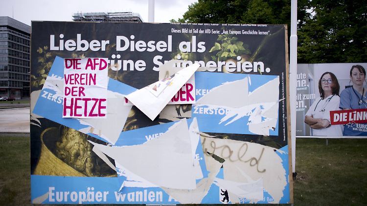 Störfeuer im Europa-Wahlkampf: Wahlplakat der AfD in Berlin. 