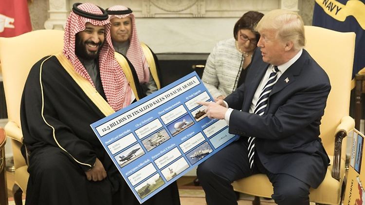 US-Präsident Trump und Kronprinz Mohammed bin Salman von Saudi-Arabien im Weißen Haus.