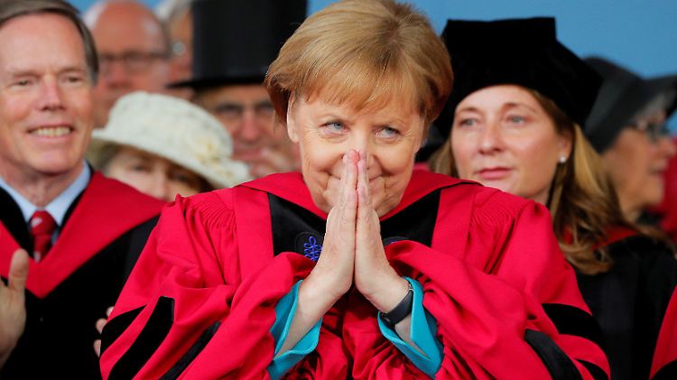Merkel bekam an diesem Donnerstag die Ehrendoktorwürde in Harvard verliehen.