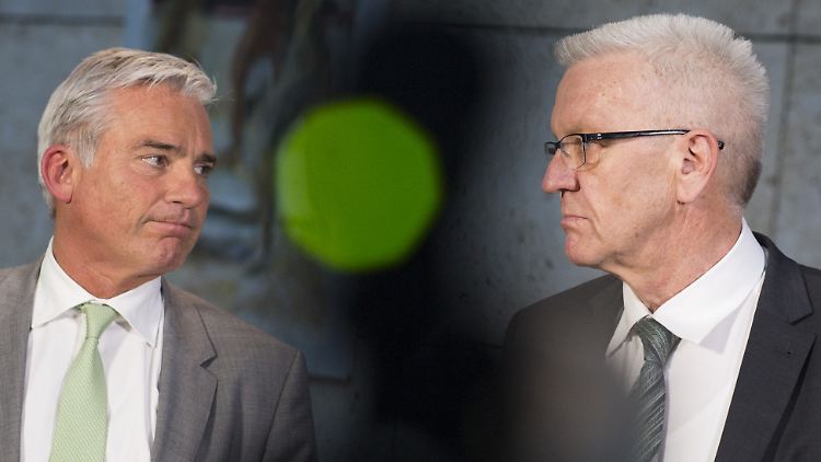 Graben durch die Stuttgarter Landesregierung: Baden-Württembergs Innenminister Thomas Strobl (links) ist in der Abschiebungsfrage uneins mit dem grünen Ministerpräsidenten Winfried Kretschmann.