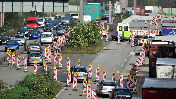 Es staut sich 2011 an einer Baustelle bei Bochum.
