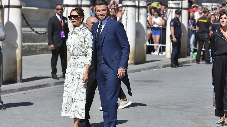 Auch sie waren unter den prominenten Gästen: David uns Victoria Beckham.