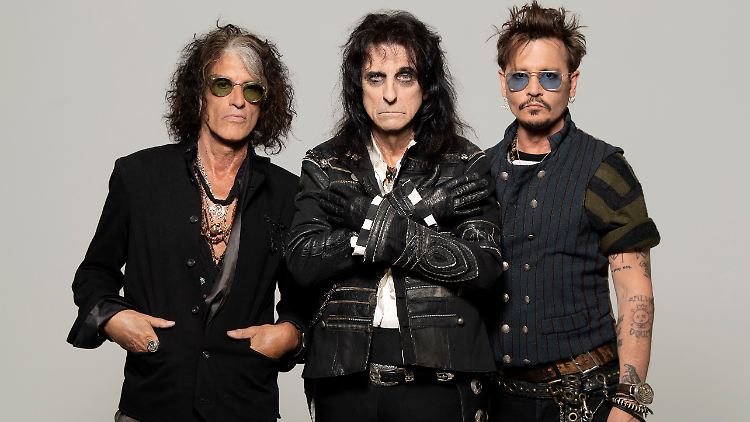 Die Hollywood Vampires: Joe Perry, Alice Cooper und Johnny Depp (v.l.n.r.).
