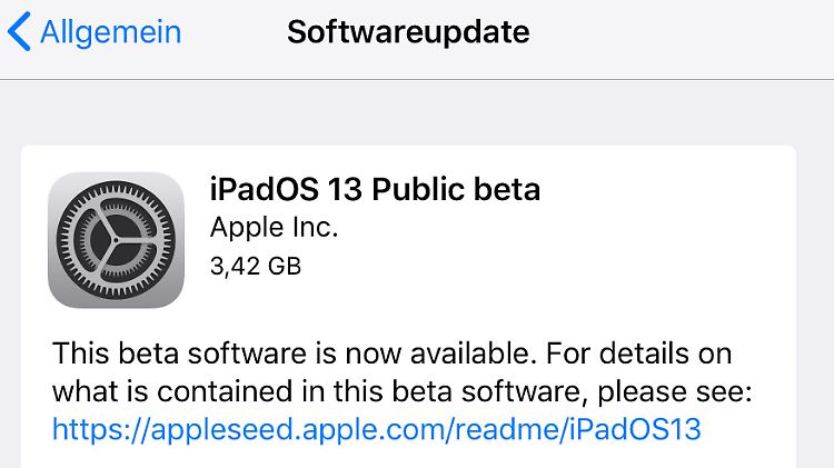 Auch die erste öffentliche Beta-Version von iPad OS 13 steht für freiwillige Tester bereit.