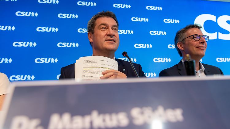 Markus Söder auf der CSU-Vorstandssitzung.