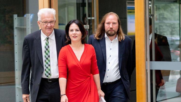 Kretschmann, Baerbock und Hofreiter stellten das Klimakonzept vor.