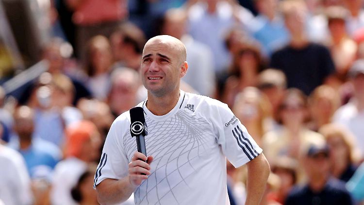Andre Agassi in seinen ersten Momenten als Tennis-Rentner.