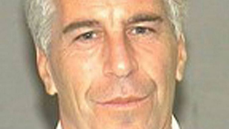 Epstein auf einem Polizeifoto