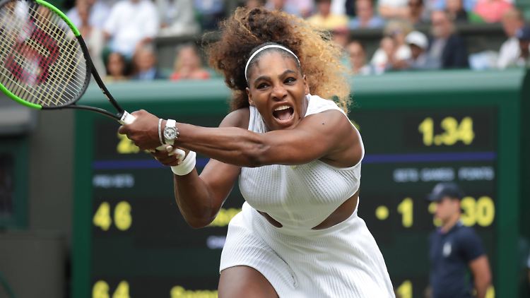 Serena Williams stemmte sich mit beeindruckender Wucht gegen den vorzeitigen K.o. in Wimbledon.