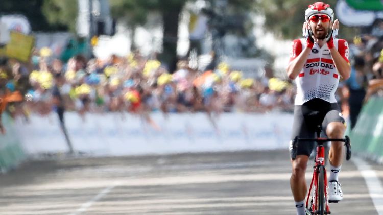 Thomas De Gendt sicherte sich neben dem Etappensieg auch den Titel als kämpferischster Fahrer des Tages.