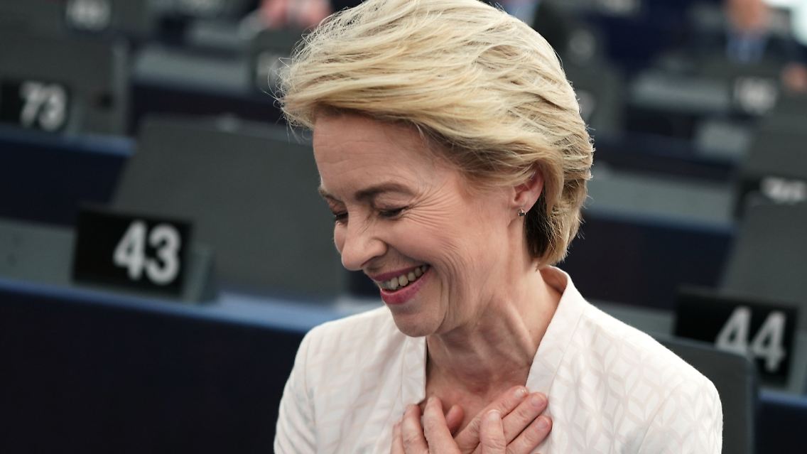 Erleichterung nach Verkündung des Wahlergebnisses: Am 1. November wird von der Leyen Junckers Nachfolge antreten.