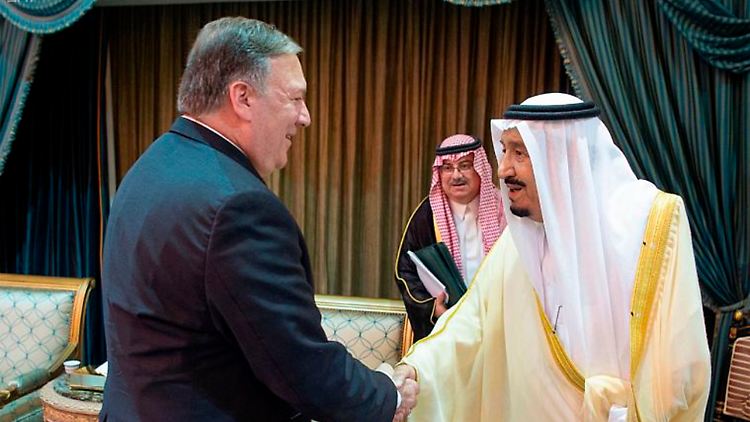 US-Außenminister Mike Pompeo hatte sich für den Verkauf von Waffen an Saudi-Arabien um König Salman ausgesprochen.