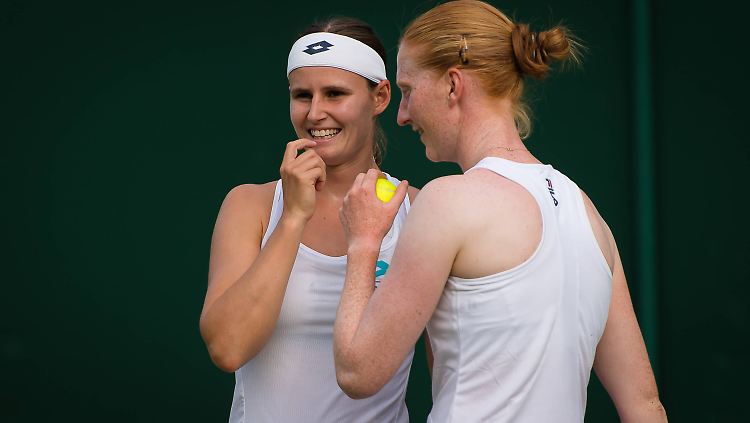 Greet Minnen (links) und ihre Partnerin Alison van Uytvanck beim Grand-Slam-Turnier in Wimbledon.