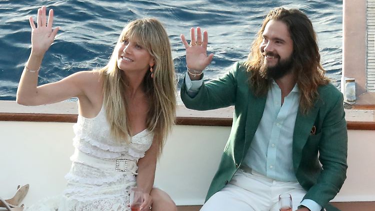 Schon Ehepaar oder noch in der Pre-Party? Heidi Klum und Tom Kaulitz feiern auf Capri.