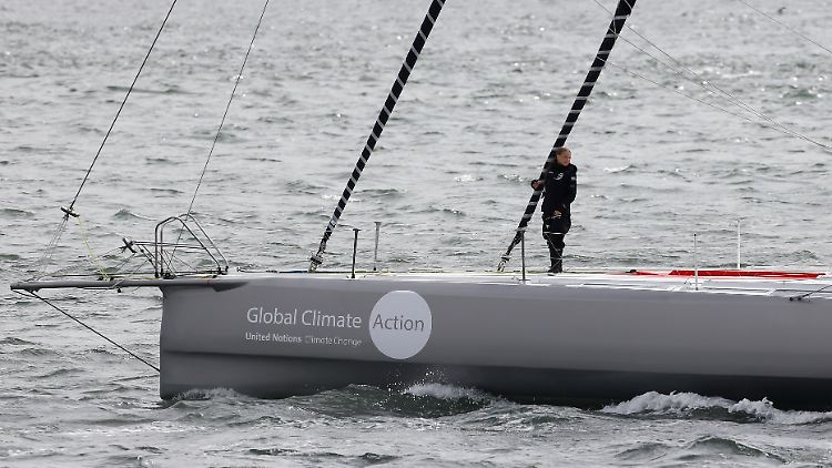 Thunberg beim Auslaufen aus dem Hafen von Plymouth