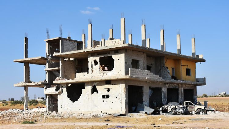 Ein zerstörtes Gebäude in der Stadt Chan Schaichun. Die Region um die Stadt Idlib ist das letzte große Gebiet unter Kontrolle von Rebellen.