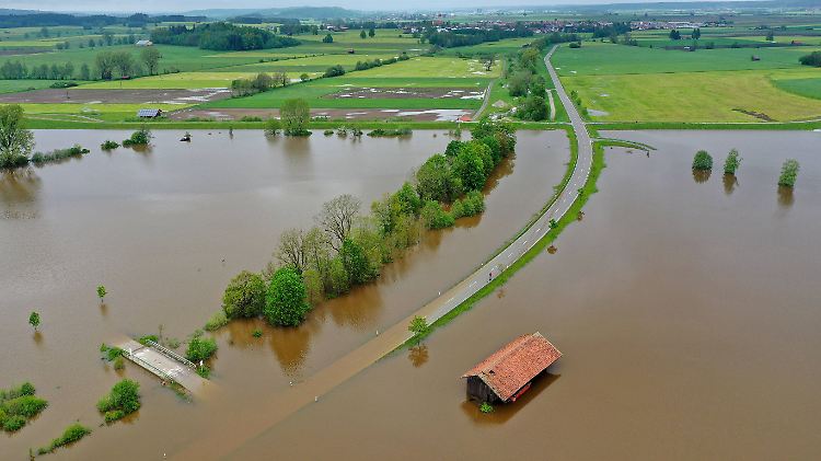 Überschwemmungen im Unterallgäu im Mai 2019.