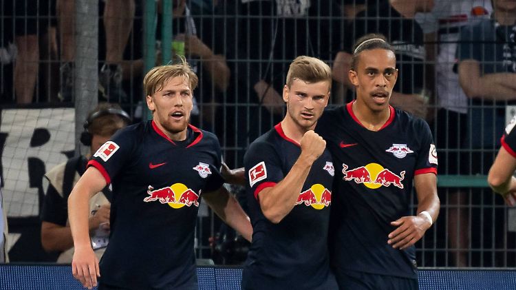 Timo Werner war der Mann des Spiels. Das wissen auch Yussuf Poulsen (rechts) und Emil Forsberg.