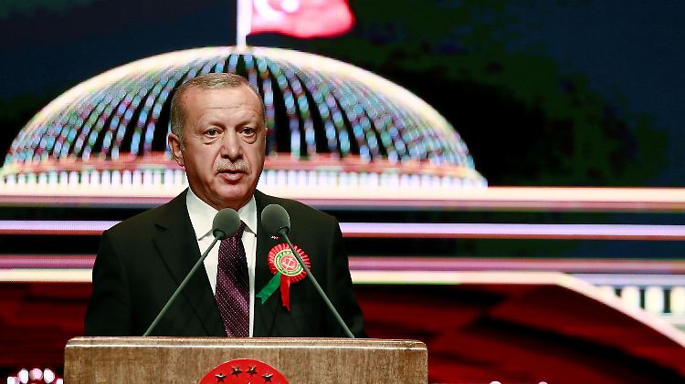 Erdogan während seiner Ansprache vor den erschienenen Anwälten.