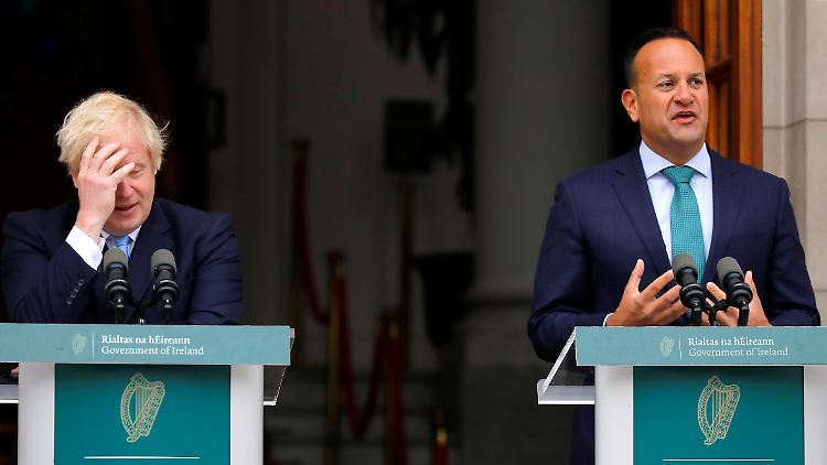 Schon vor dem Treffen hatte der irische Premier Varadkar (r.) nicht viel von dem Treffen mit dem englischen Premier Johnson erwartet.