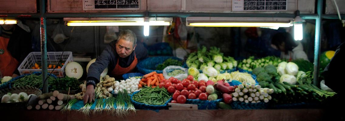 Stadtzentrum Shanghai: Auch Gemüse wird immer teurer.