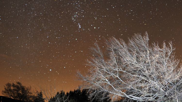 Sternschnuppen aus dem Meteorstrom der Leoniden.