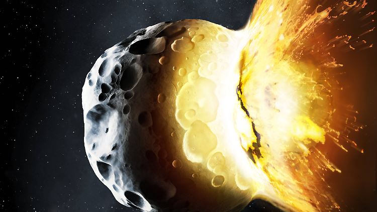 Kollision zweier Asteroiden - ein ähnliches Ereignis vor 470 Millionen Jahren löste auf der Erde eine Kälteperiode aus.