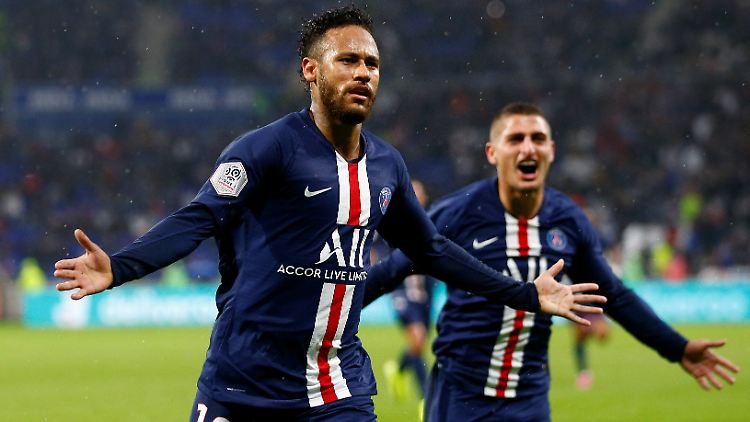 Diesmal nicht in der Nachspielzeit, sondern knapp davor: Neymar wird zum späten Matchwinner für PSG.