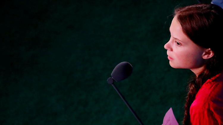 Greta Thunberg nach ihrer Rede bei den Vereinten Nationen.