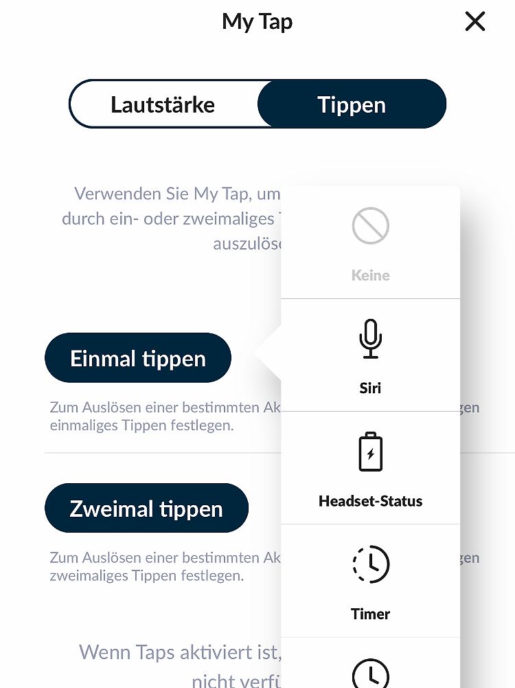 Wenn man möchte, kann man die linke Touch-Steuerung mit alternativen Funktionen belegen.