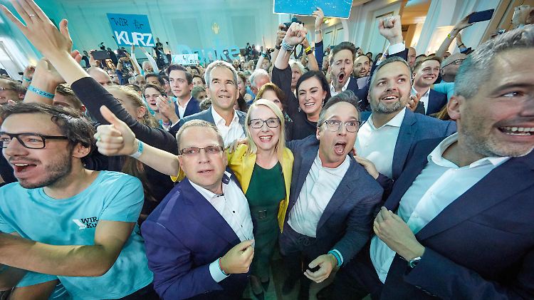 Jubel bei der ÖVP: Ex-Kanzler Sebastian Kurz steuert vier Monate nach dem Ende seiner Regierung mit der FPÖ auf eine zweite Amtszeit zu.
