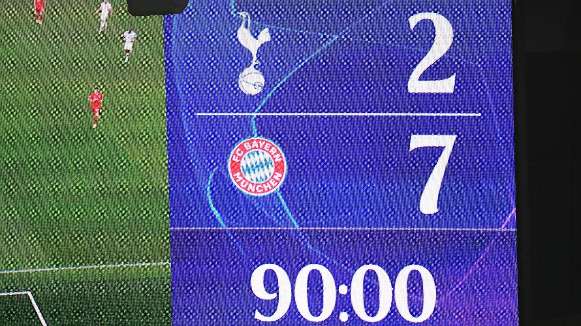 ... der Endstand in Tottenhams Fußballtempel lautete: 7:2 (2:1). Für den FC Bayern, …