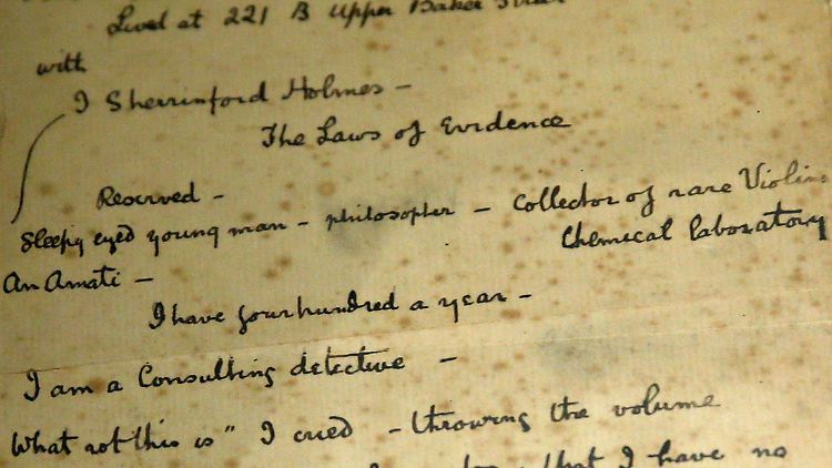 Arthur Conan Doyle hinterließ zahlreiche handschriftliche Aufzeichnungen.