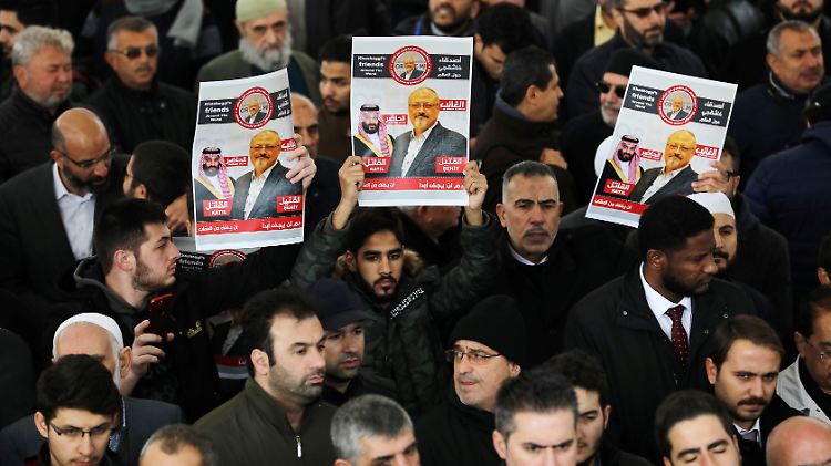 Das symbolische Begräbnis in Gedenken an Jamal Khashoggi: am 16. November 2018 in Istanbul.