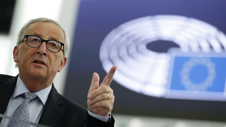 "Es lebe Europa", ruft Juncker den Abgeordneten des EU-Parlaments zu.