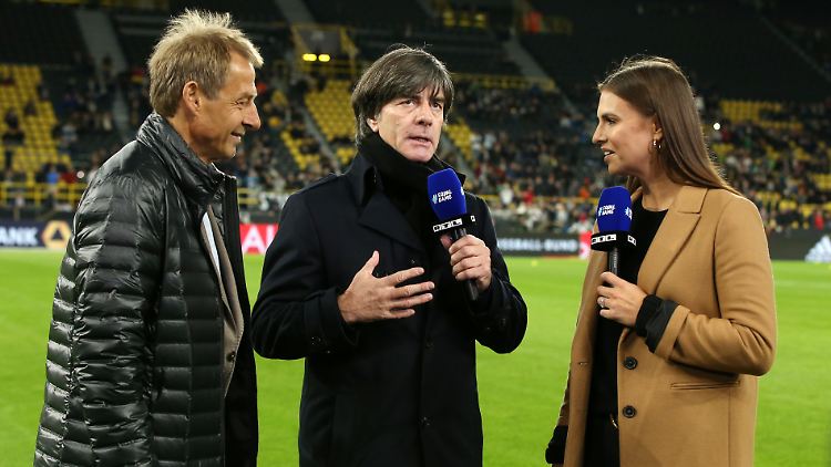 Quotenbringer abseits des Platzes: Jürgen Klinsmann, Joachim Löw und Laura Wontorra.
