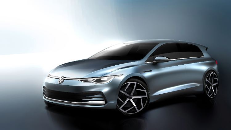 VW zeigt eine erste Skizze des neuen Golf.
