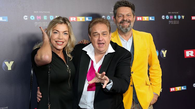 Oliver Kalkofe mit seiner Frau Connie Frielinghaus und Kai Blasberg, Geschäftsführer Tele 5.