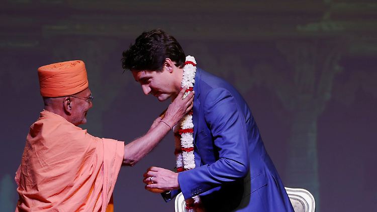 Kanadas Premierminister Trudeau (r.) während eines Wahlkampfauftritts in Ontario.