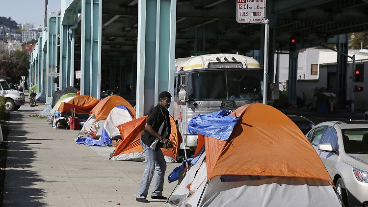 Die Wohnungskrise in Kalifornien schlägt bis ganz nach unten durch. In San Francisco leben Tausende Obdachlose.