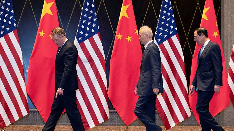 Ringen um einen Kompromiss: Lighthizer, Liu und Mnuchin (Archivbild).