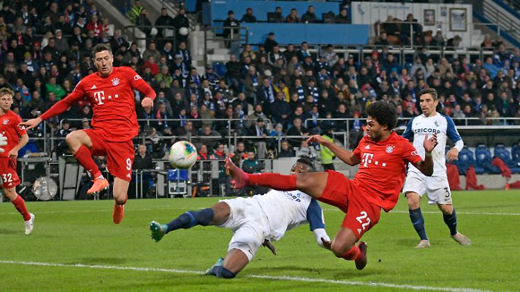 Gnabry mit der Fußspitze: Der Bayern-Flügelflitzer markierte den wichtigen Ausgleich.
