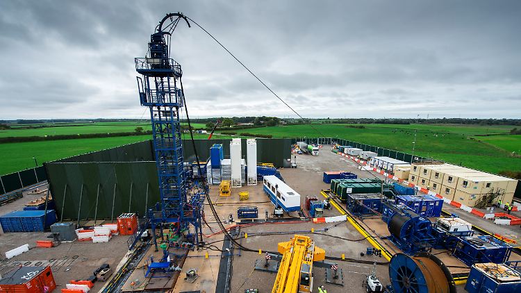 Blick auf die Teststation zur Förderung von Schiefergas in Nordwestengland.