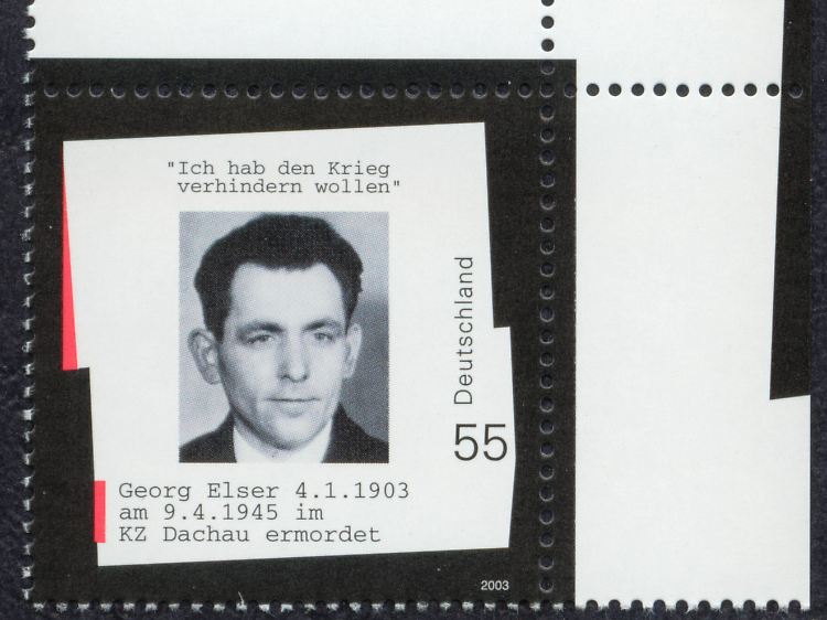 Im Jahr 2003 widmete die Deutsche Post dem gescheiterten Hitler-Attentäter Johann Georg Elser eine Briefmarke.