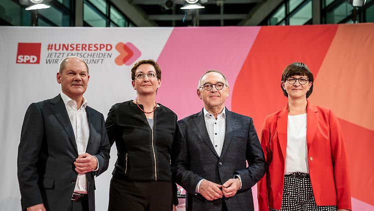 Zwei aus vier: Scholz und Geywitz treten gegen Walter-Borjans und Esken (v.l.) um den SPD-Vorsitz an.