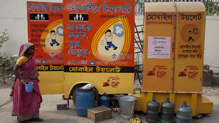 Mobile Toilette in Dhaka, Bangladesh: Millionen Menschen weltweit haben kein eigenes WC.