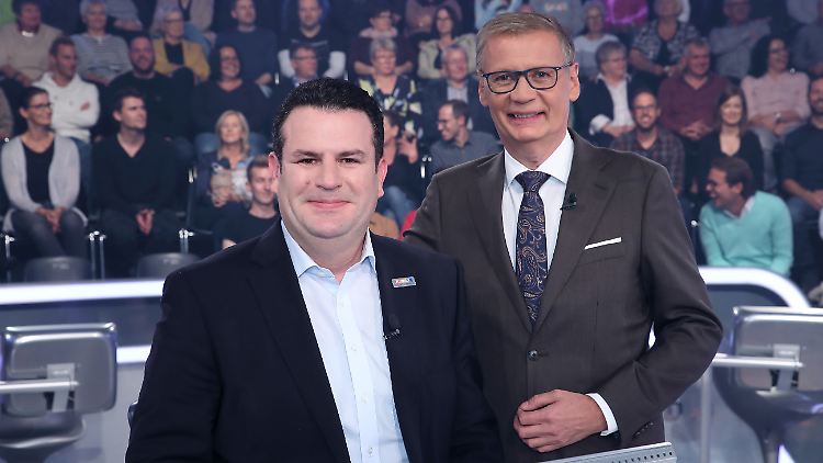Hubertus Heil (l.) versucht sein Glück bei Günther Jauch.