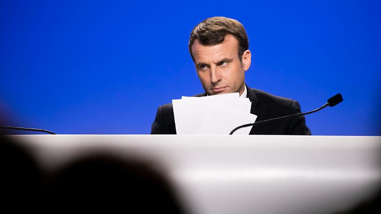 Macron an diesem Dienstag bei einer Veranstaltung mit französischen Bürgermeistern.